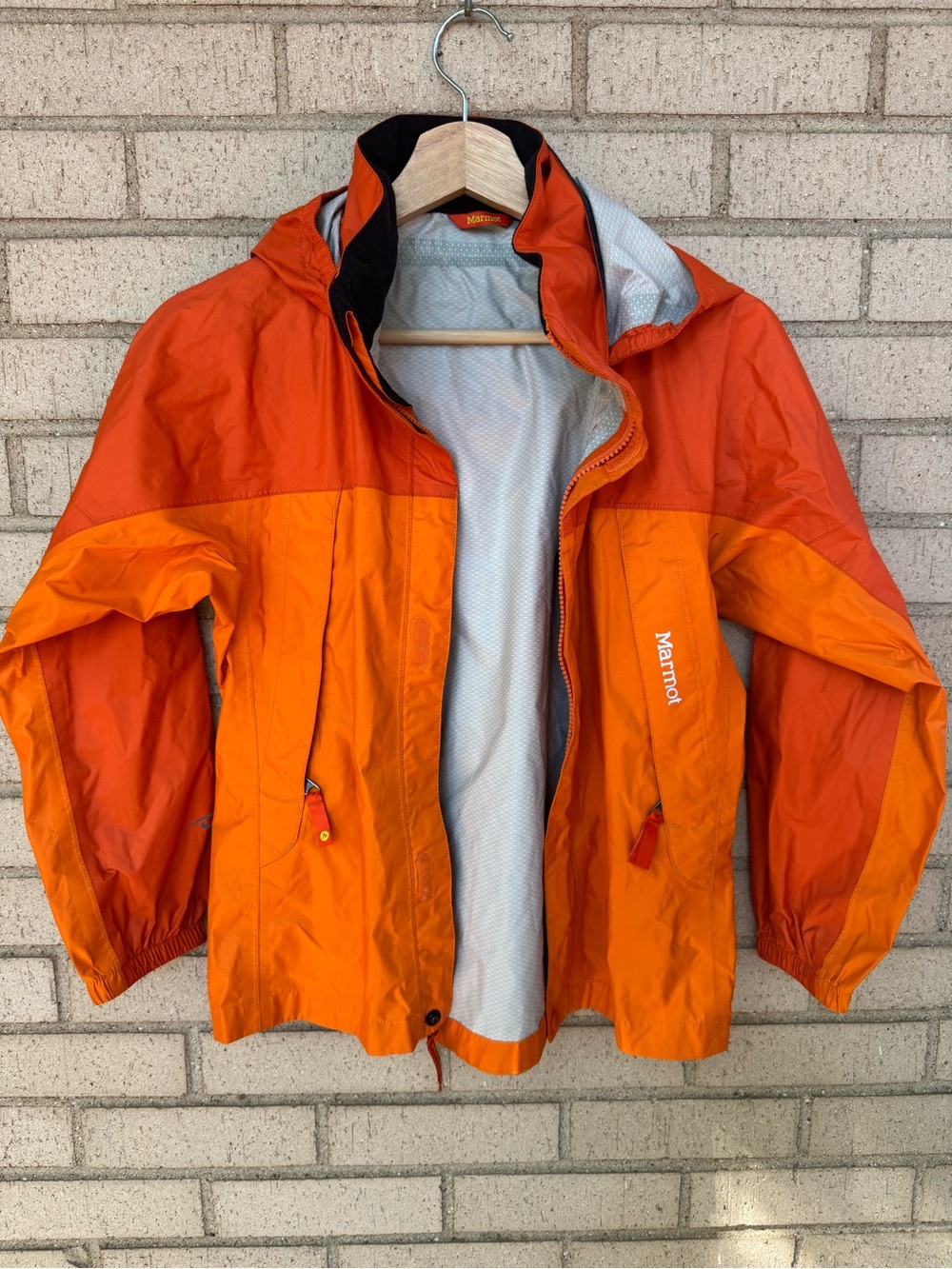 Marmot Kids' Orange Two-Tone Lightweight Rain Jacket PreCip Eco Med